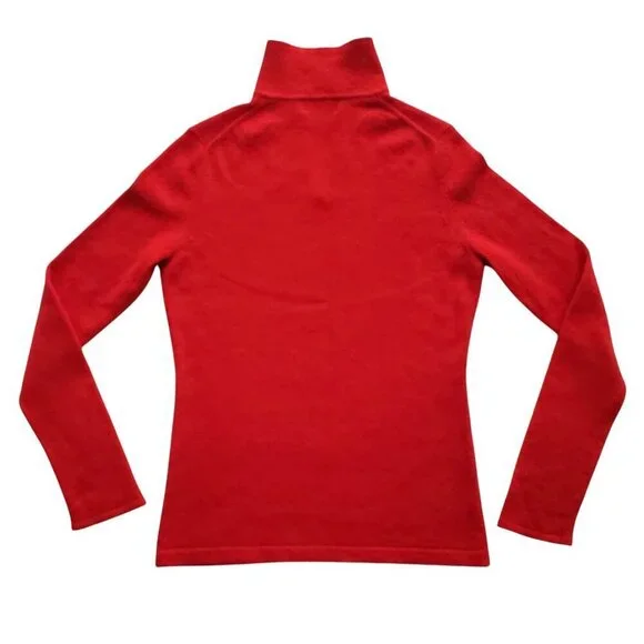 Peck & Peck Cashmere 100% 2 Ply Red Polo Neck Size M - Picture 5 of 10